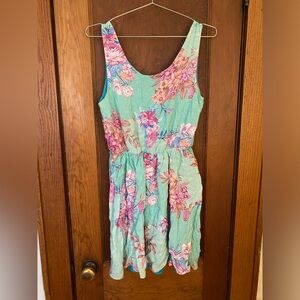 ModCloth Moon Collection Floral Fit & Flare Dress with Back Cut out